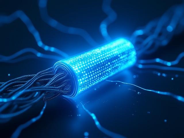 Abstract visualization of solid state battery cells and carbon structure