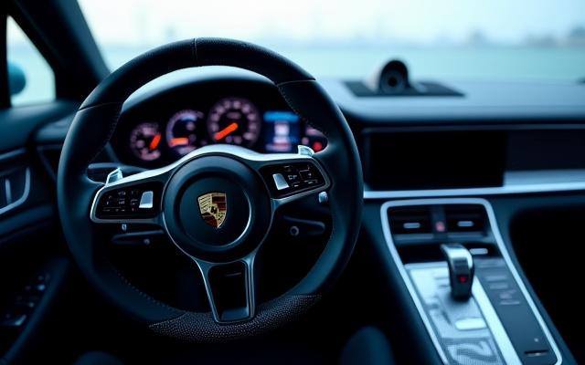 Custom shaped carbon fiber steering wheel with alcantara grips