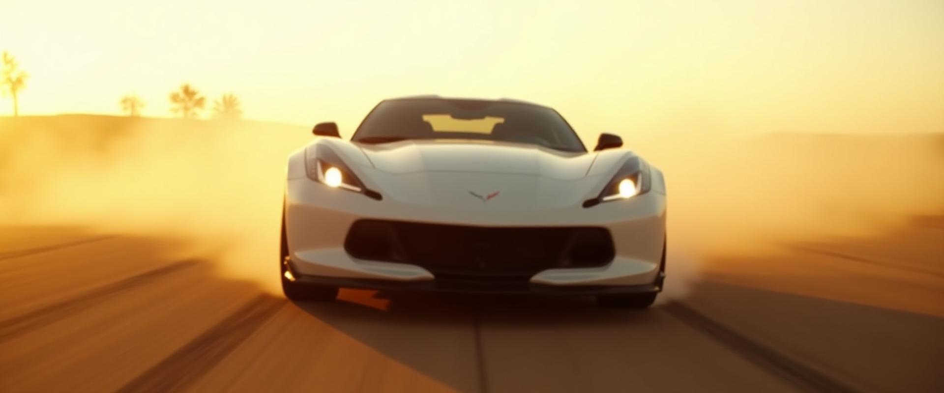 BMW M4 with APR splitter on a desert track