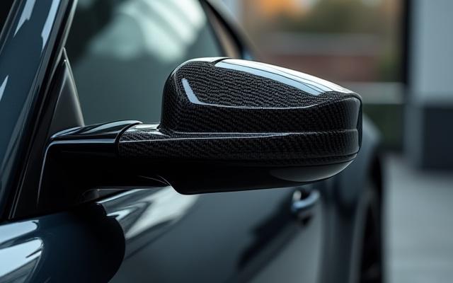 Replacing side mirror housing with carbon fiber cap